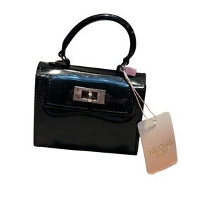 NWT Mini Bag Willow & Ruby Black Patent Shiny Silver-tone Hardware Turnlock NEW